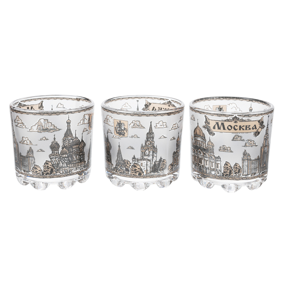 Набор стеклянных стопок «Москва» - интернет магазин Русь Велика я фото 1