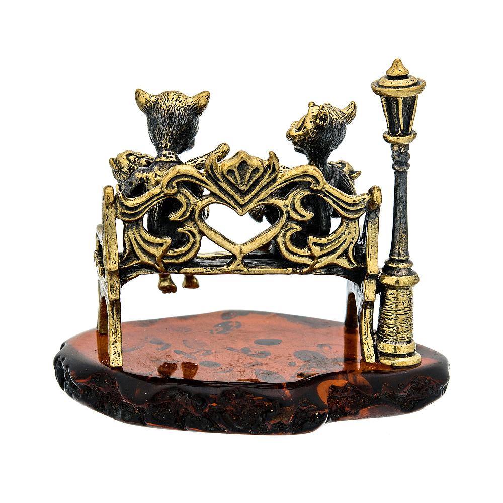 Статуэтка с янтарем «Коты - большая семья» - интернет магазин Русь Велика я фото 3