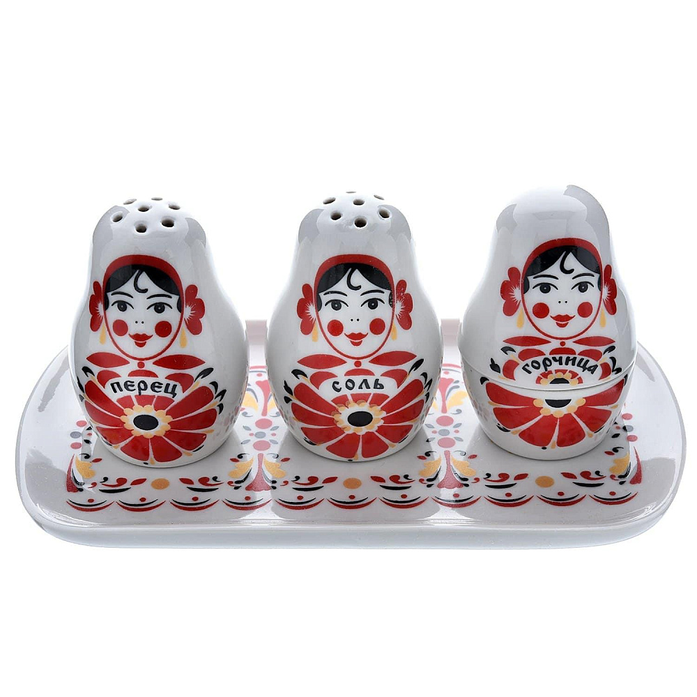 Фарфоровый набор для специй «Веселушки». Промыслы Вербилок. ВФЗ - интернет магазин Русь Велика я 
