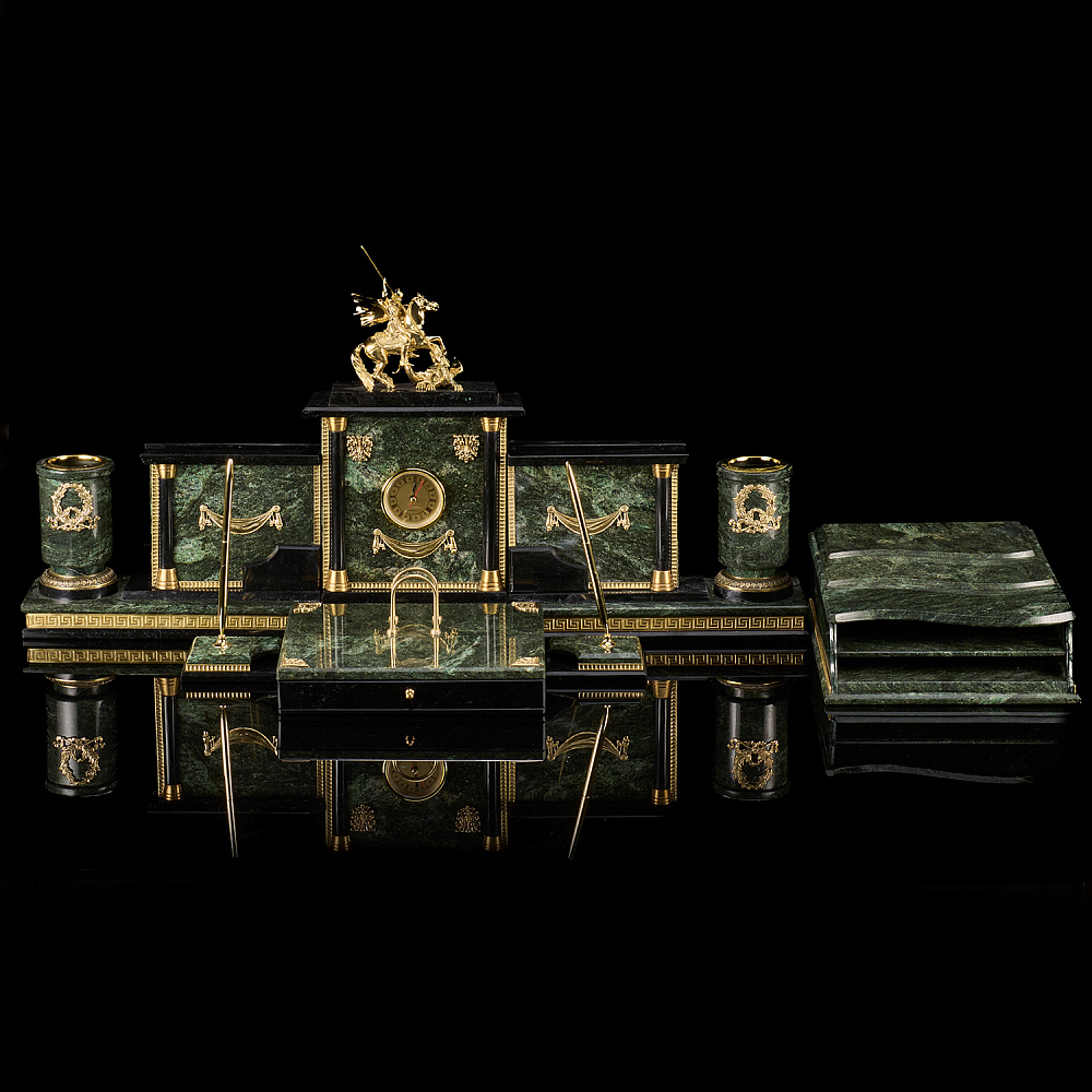 Настольный письменный набор «Георгий Победоносец». Златоуст - интернет магазин Русь Велика я 