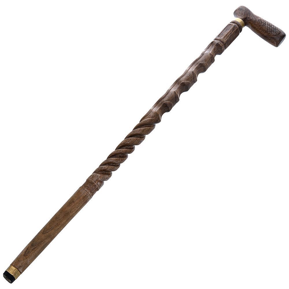 Трость деревянная с резной рукоятью - интернет магазин Русь Велика я 