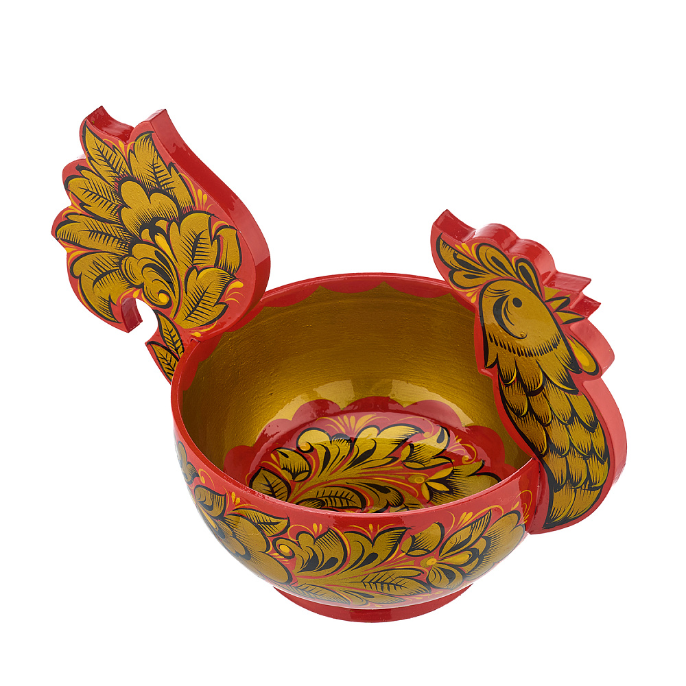Конфетница «Петух». Хохлома - интернет магазин Русь Велика я фото 4
