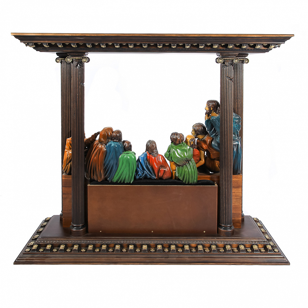 Деревянные резные часы «Тайная вечеря». Высота 104 см - интернет магазин Русь Велика я фото 7