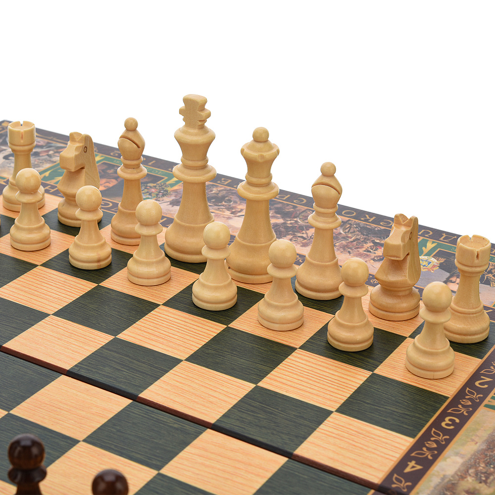 Шахматы-нарды-шашки деревянные «Бородино» 50х25 см - интернет магазин Русь Велика я фото 4