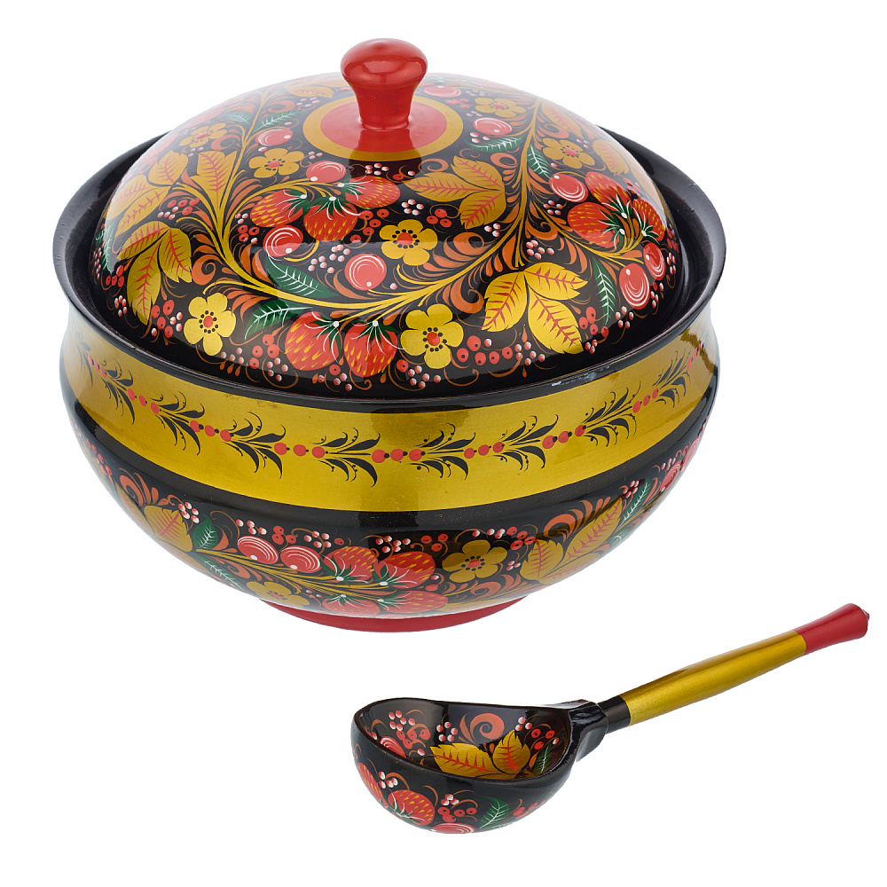 Набор посуды для грибов. Хохлома - интернет магазин Русь Велика я фото 2