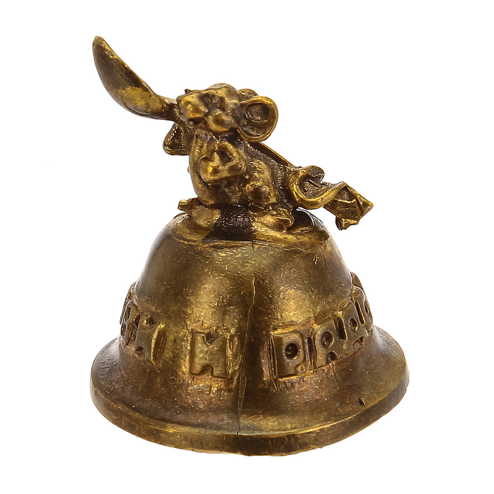 Бронзовый колокольчик «Мышь с ложкой» - интернет магазин Русь Велика я 