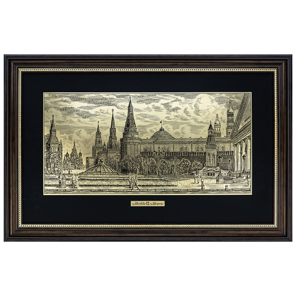 Офорт черно-белый «Манежная площадь» 44х72 см - интернет магазин Русь Велика я 