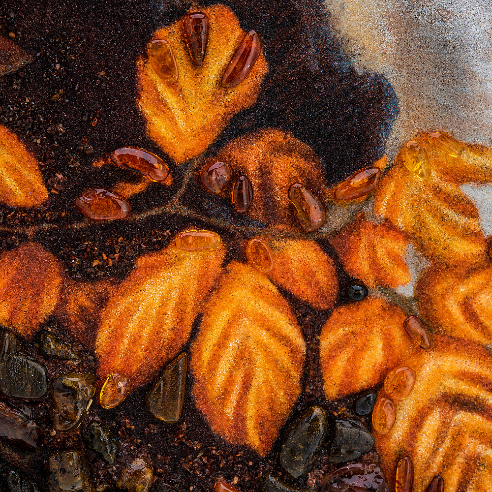 Картина янтарная «Щенок боксера в осеннем лесу» 60х40 см - интернет магазин Русь Велика я фото 2