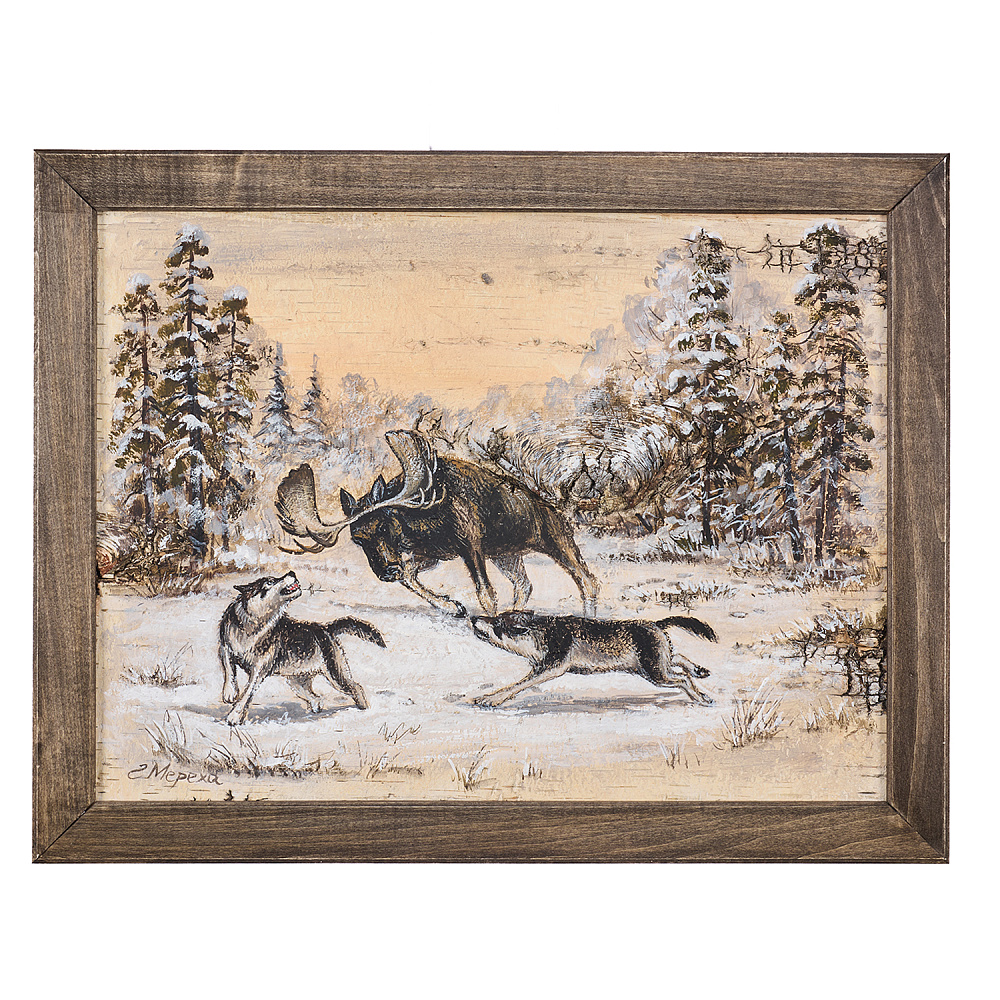 Картина на бересте «Достойный соперник» 30х40 см - интернет магазин Русь Велика я 