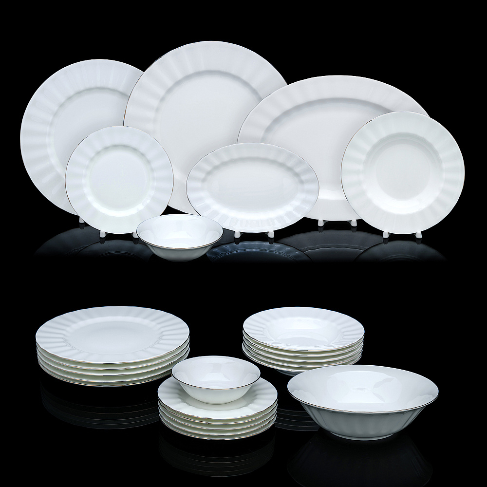 Столовый сервиз на 6 персон «Платиновая лента». Форма Нега. ИФЗ - интернет магазин Русь Велика я 