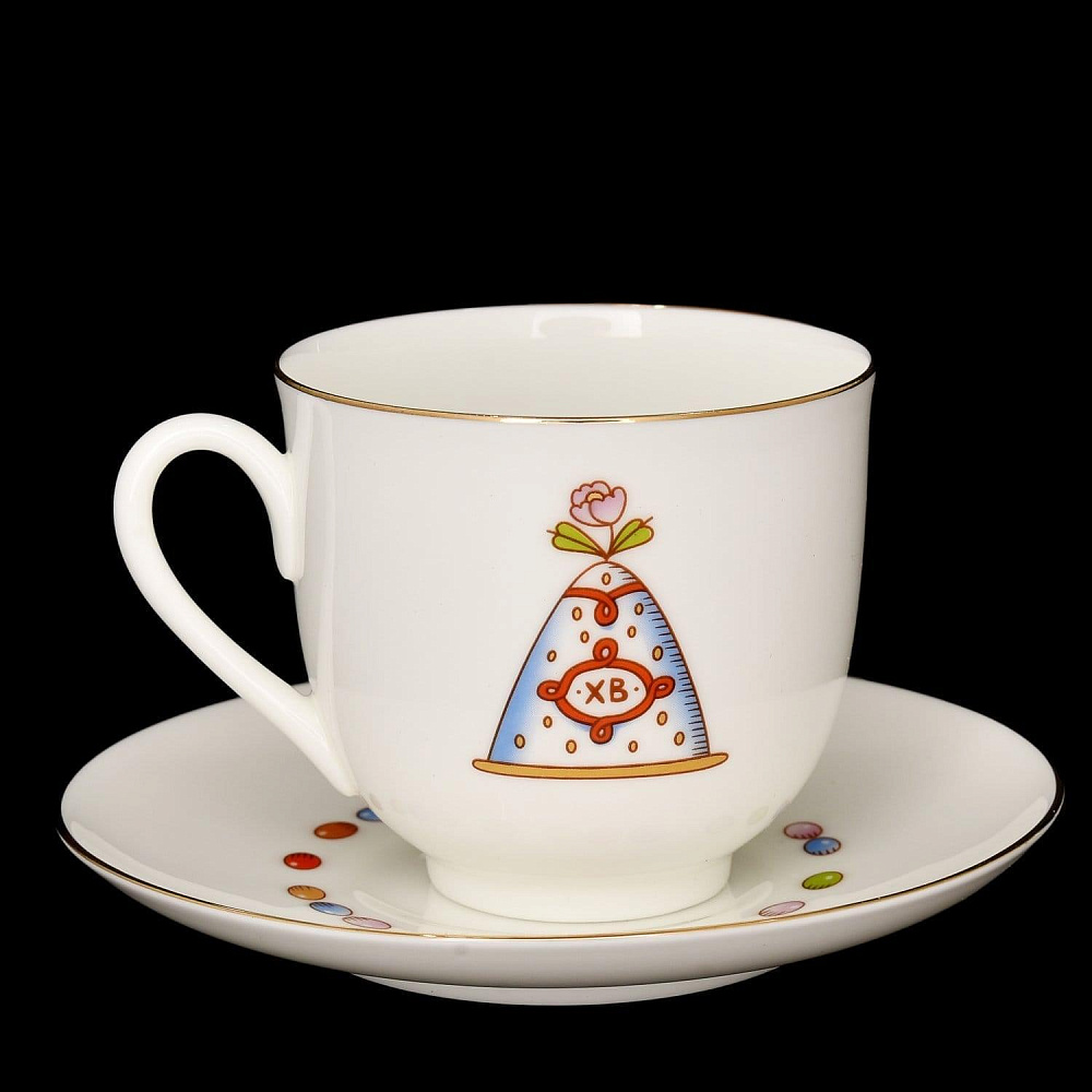 Чайная пара «Кулич и Пасха» форма «Ландыш» ИФЗ - интернет магазин Русь Велика я 