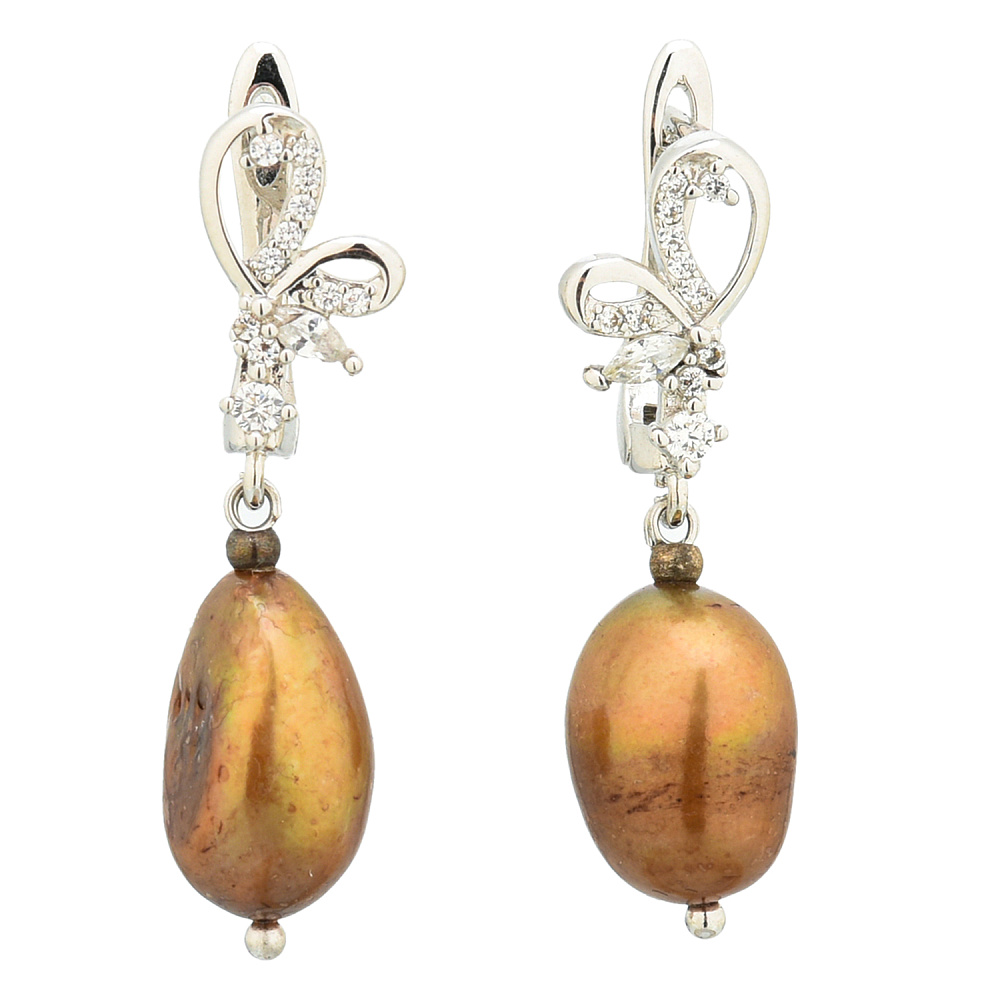 Серьги «Корица». Жемчуг - интернет магазин Русь Велика я 