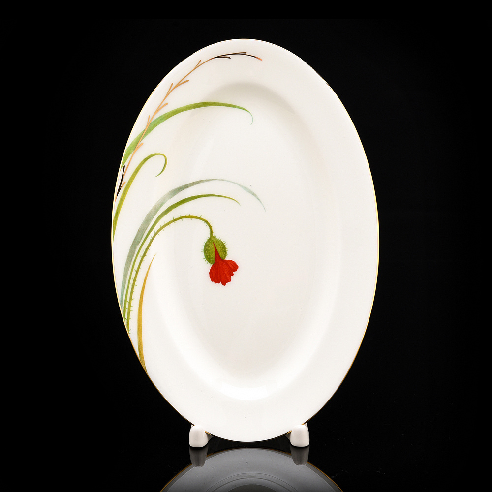 Блюдо овальное «Маки». Форма Премиум. ИФЗ - интернет магазин Русь Велика я 