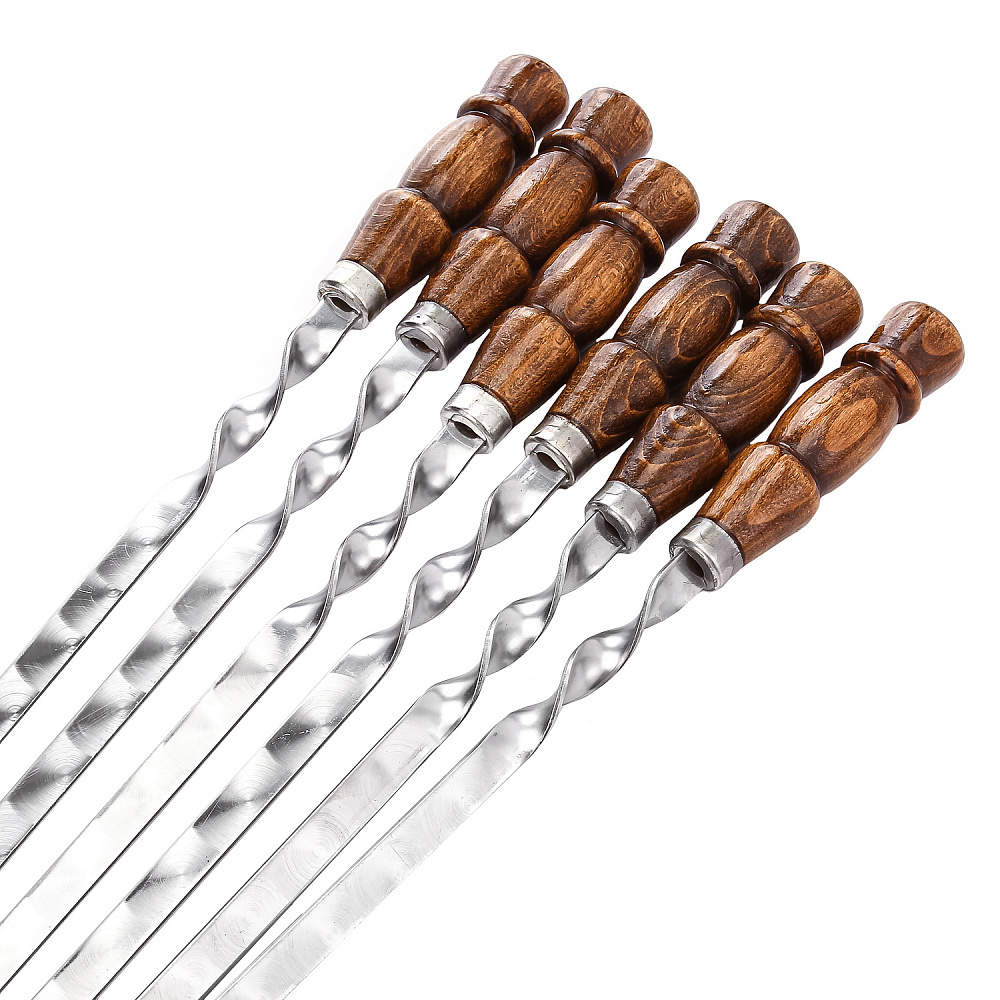 Шашлычный набор в кожаном чехле «Точеная ручка» - интернет магазин Русь Велика я фото 1