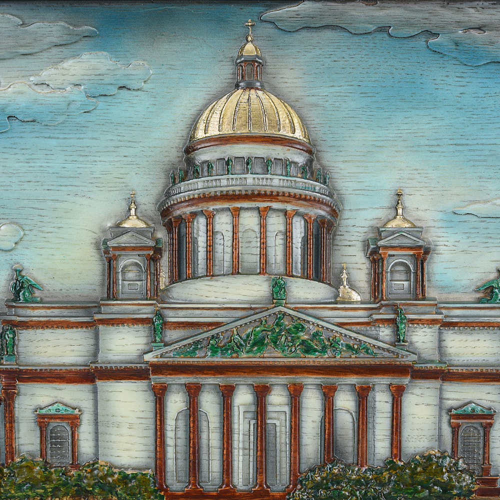 Панно деревянное «Исаакиевский собор» 50х38 см - интернет магазин Русь Велика я фото 2