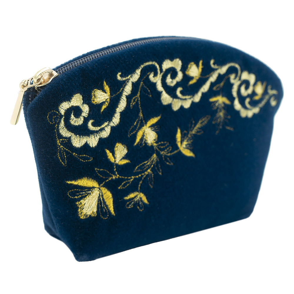 Косметичка «Нефертити». Темно-синяя с вышивкой - интернет магазин Русь Велика я 