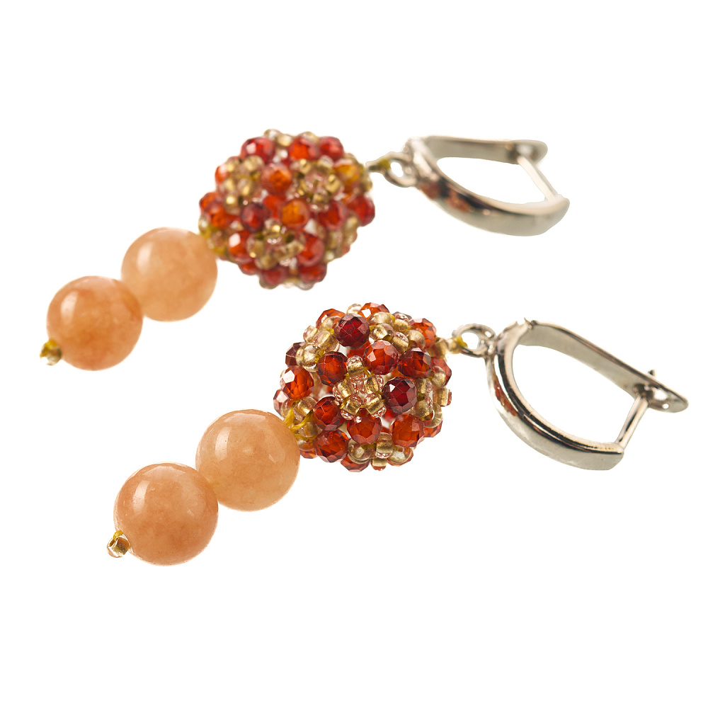 Колье и серьги из бисера и натурального камня «Шарм» - интернет магазин Русь Велика я фото 3