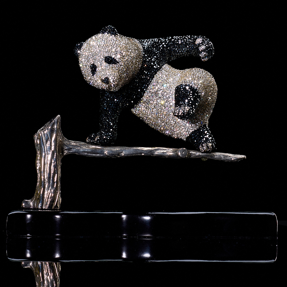 Статуэтка с хрустальными стразами «Панда» - интернет магазин Русь Велика я 