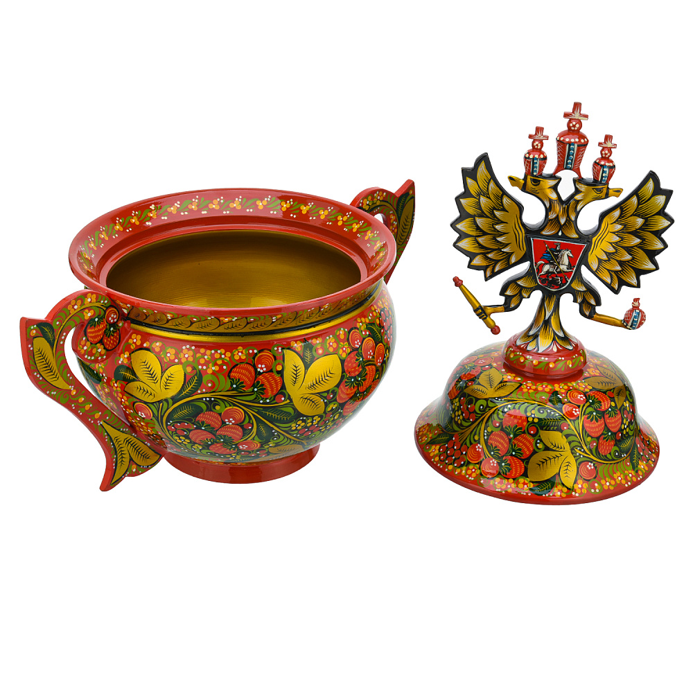 Братина с ковшами «Герб РФ». Хохлома - интернет магазин Русь Велика я фото 5