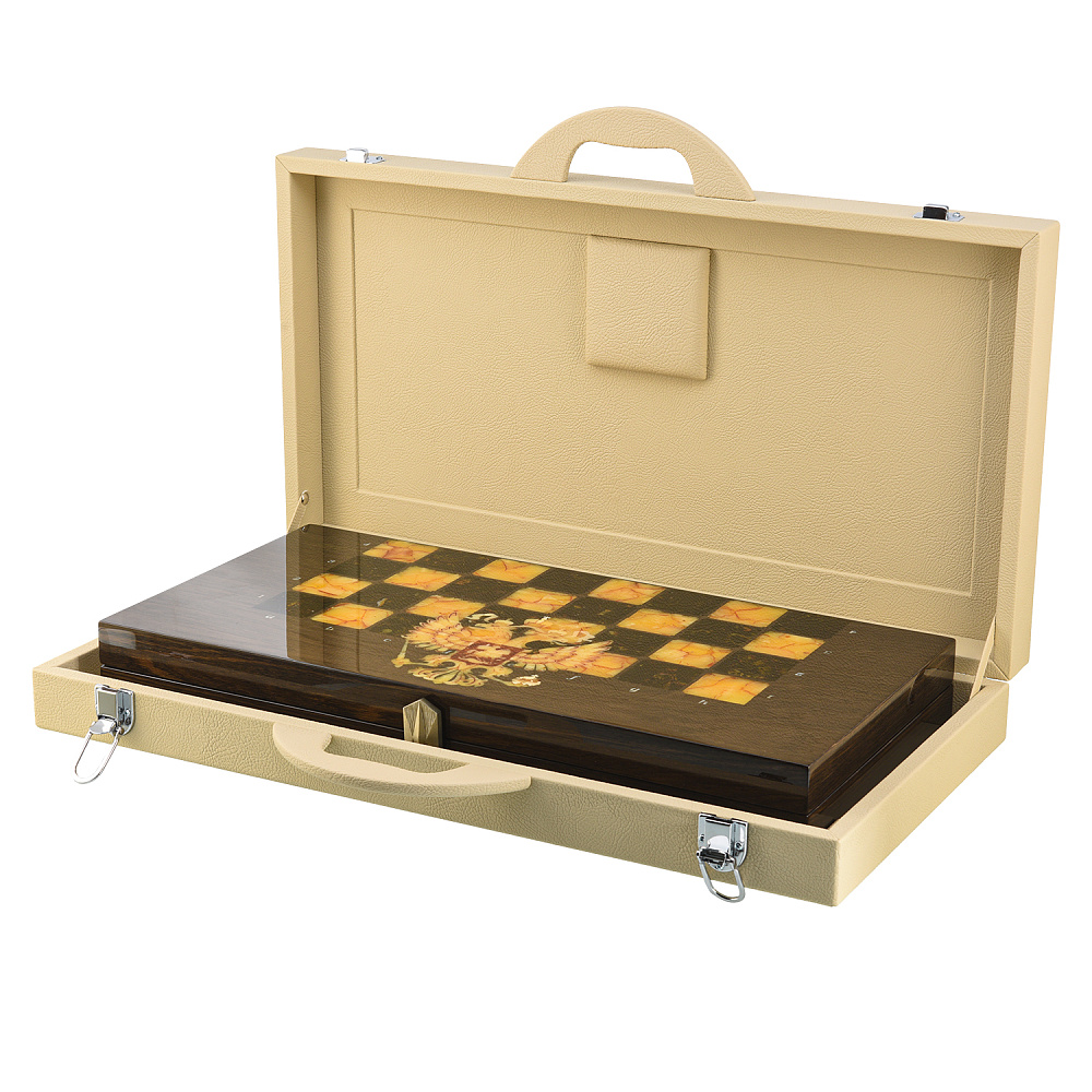 Шахматы с янтарными фигурами «Герб РФ» 56х56 см - интернет магазин Русь Велика я фото 12