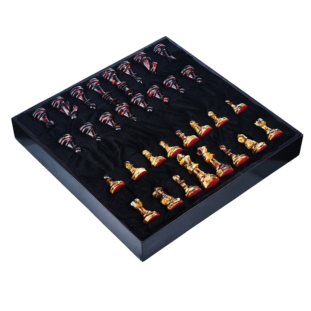 Шахматы с инкрустацией и фигурами из янтаря «Камелот» 45х45 см - интернет магазин Русь Велика я фото 11