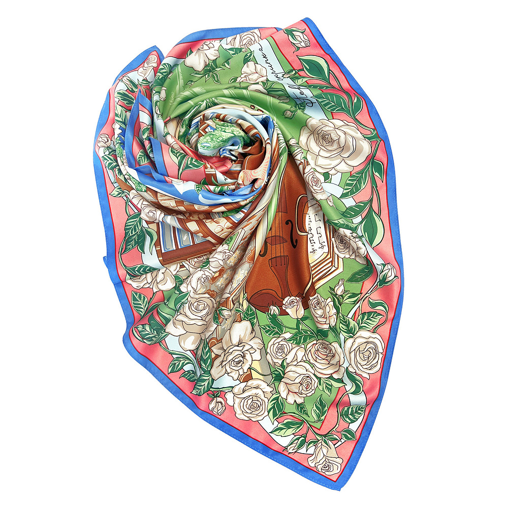 Платок шелковый «Первая скрипка весны» 90х90 см - интернет магазин Русь Велика я фото 2