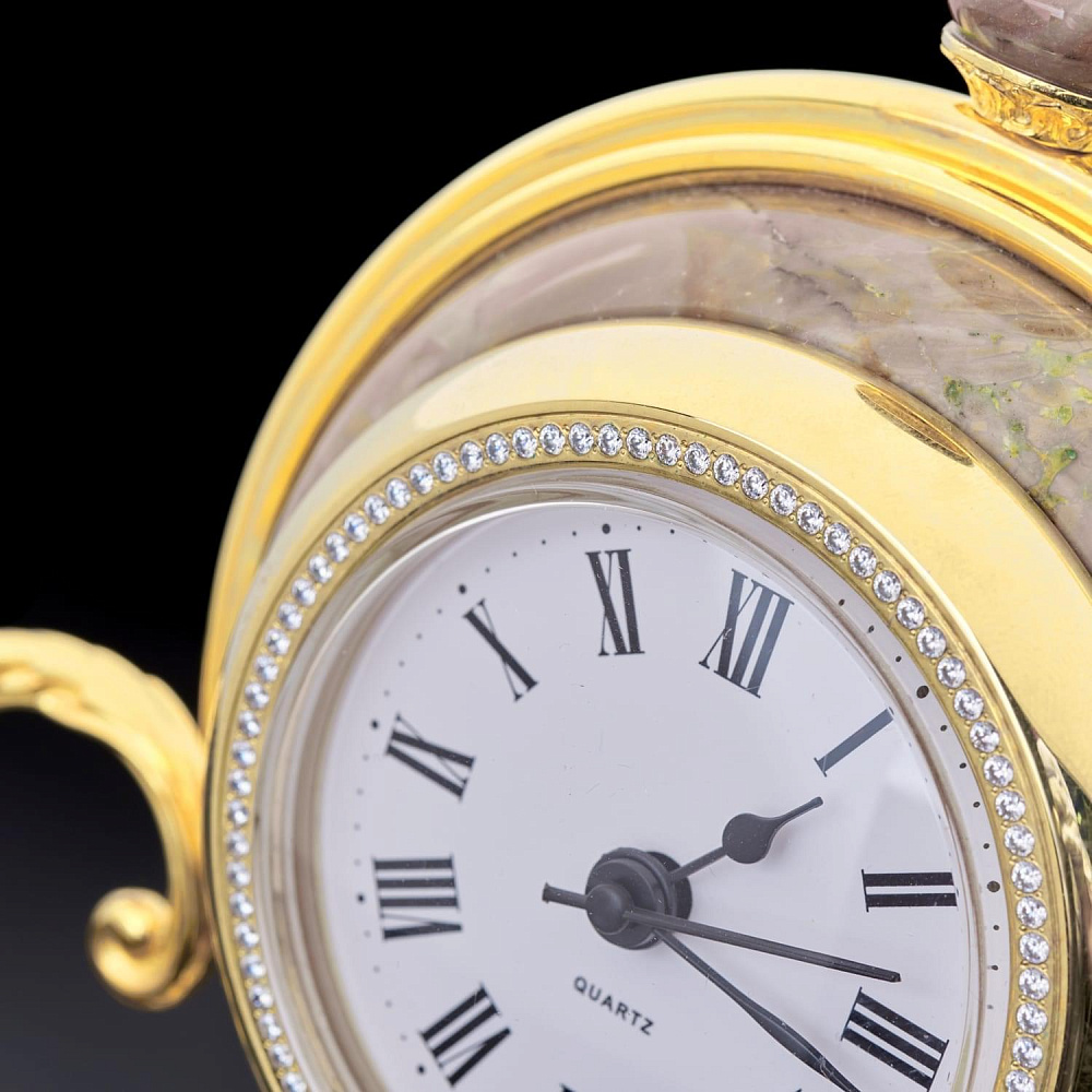 Часы каминные из яшмы и бронзы с двумя 3-х рожковыми канделябрами. Златоуст - интернет магазин Русь Велика я фото 16