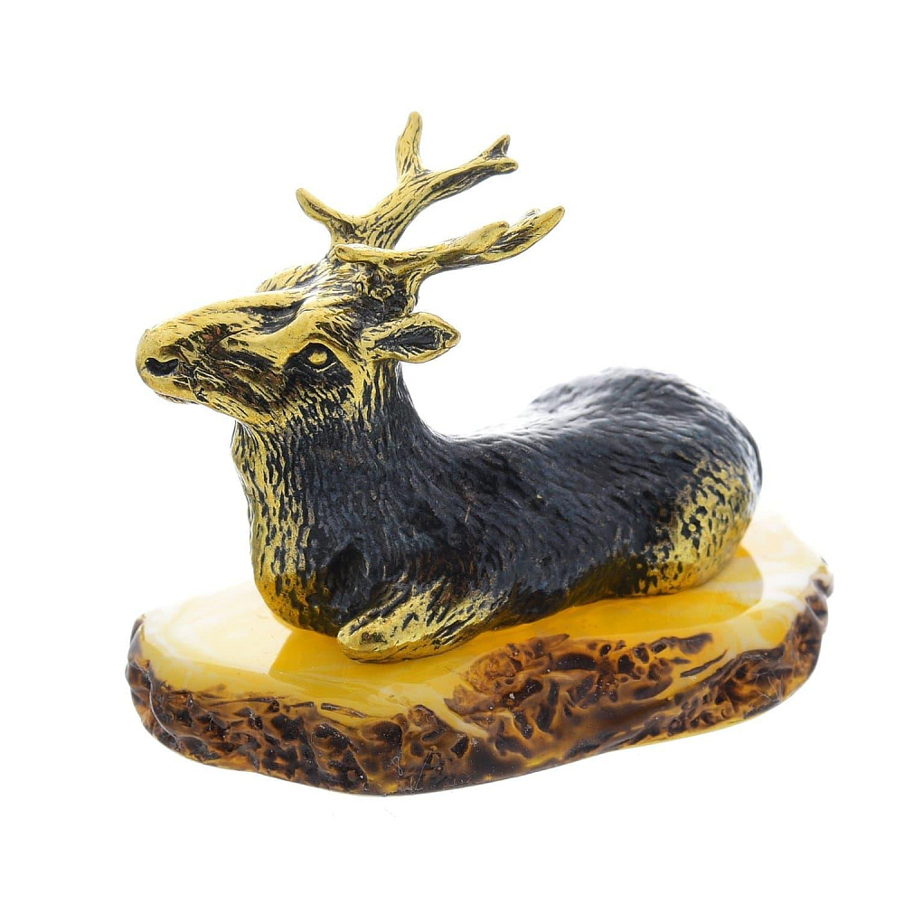 Статуэтка с янтарем «Олень» - интернет магазин Русь Велика я 