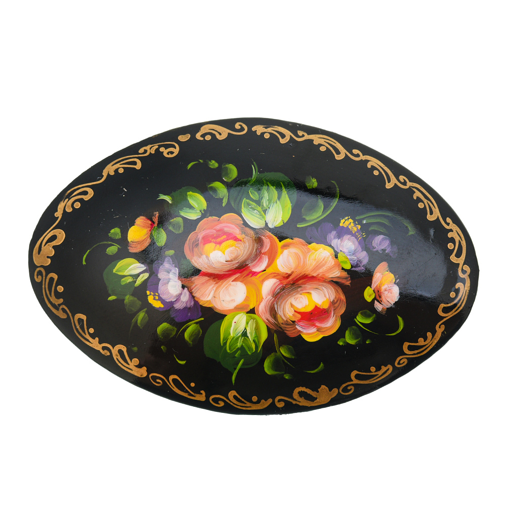 Брошь с ручной росписью «Жостово» (в ассортименте) - интернет магазин Русь Велика я 