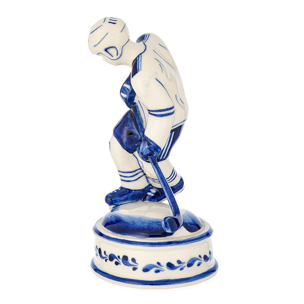 Статуэтка «Хоккеист». Гжель - интернет магазин Русь Велика я фото 2