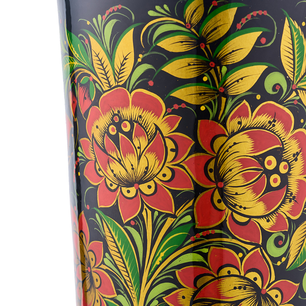 Кружка деревянная с росписью «Трапезная». Хохлома - интернет магазин Русь Велика я фото 3