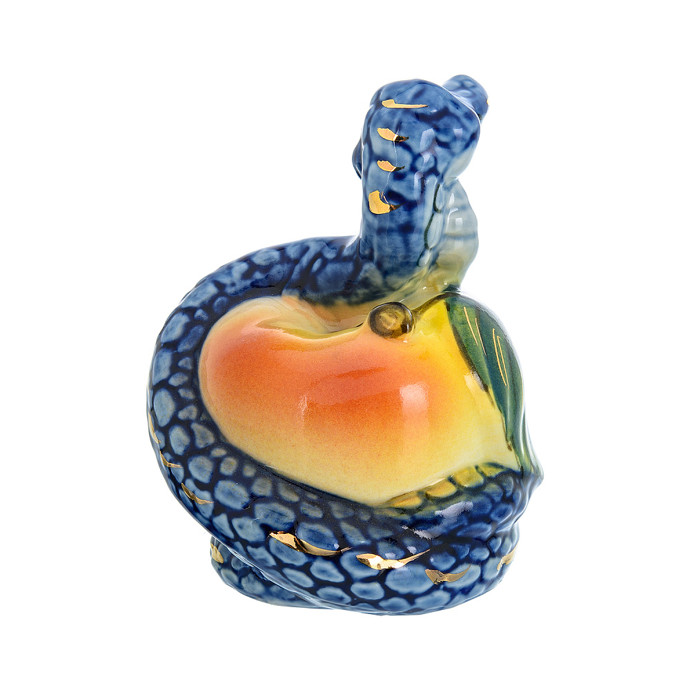 Змея Символ года 2025. Скульптура «Змей-искуситель» . Гжель в цвете и золоте - интернет магазин Русь Велика я фото 6