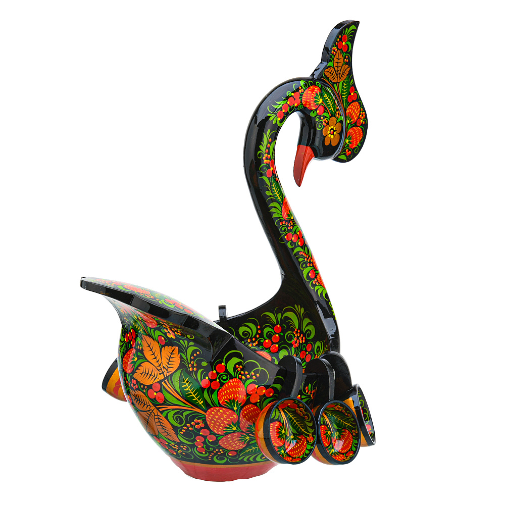 Братина с ковшиками «Лебедь». Хохлома - интернет магазин Русь Велика я фото 2