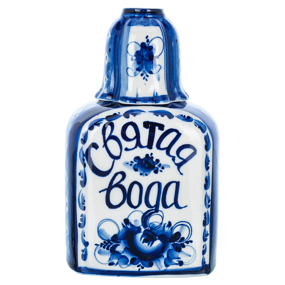 Штоф «Святая вода». Гжель - интернет магазин Русь Велика я 