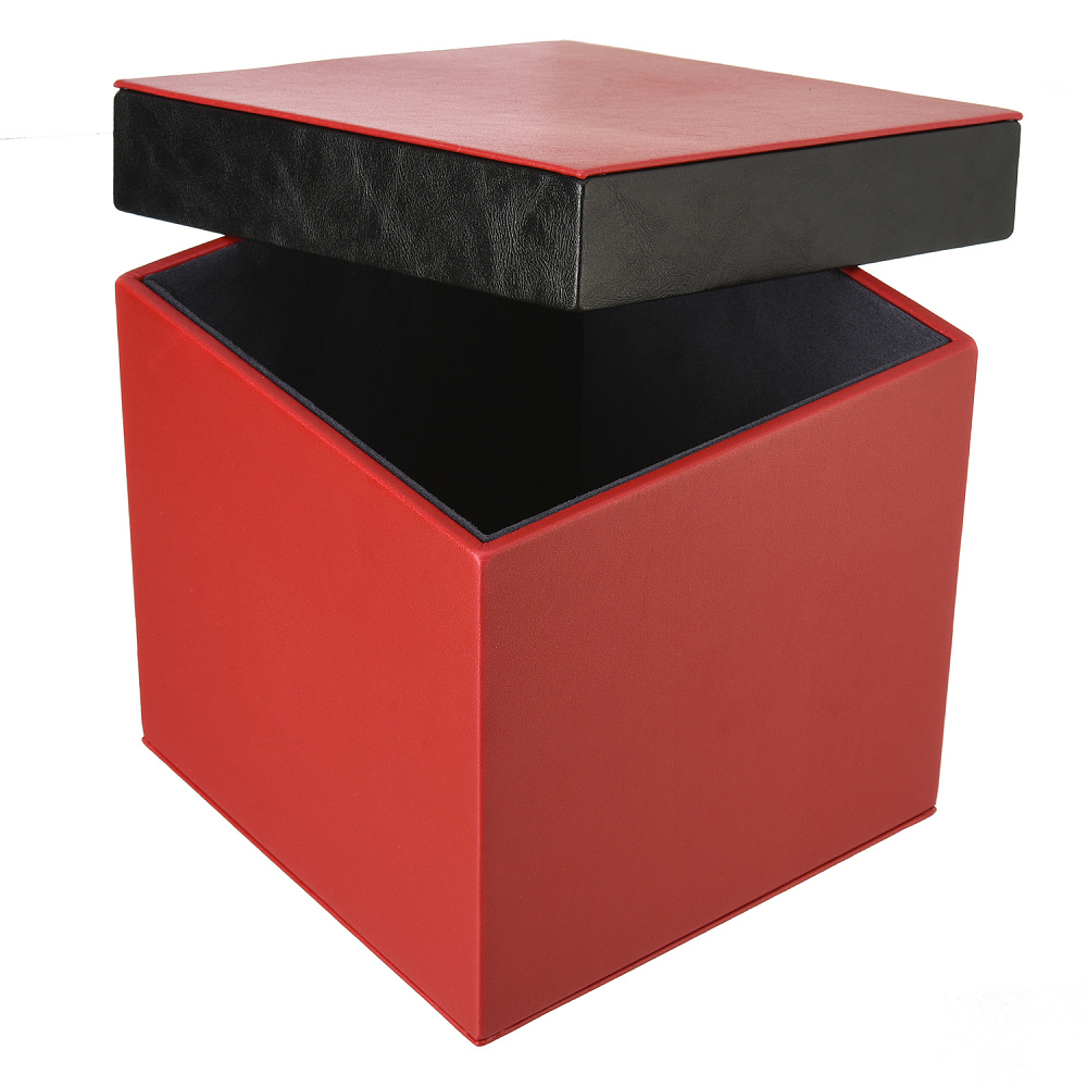 Подарочная упаковка из экокожи красная 16х16х16 см - интернет магазин Русь Велика я фото 1