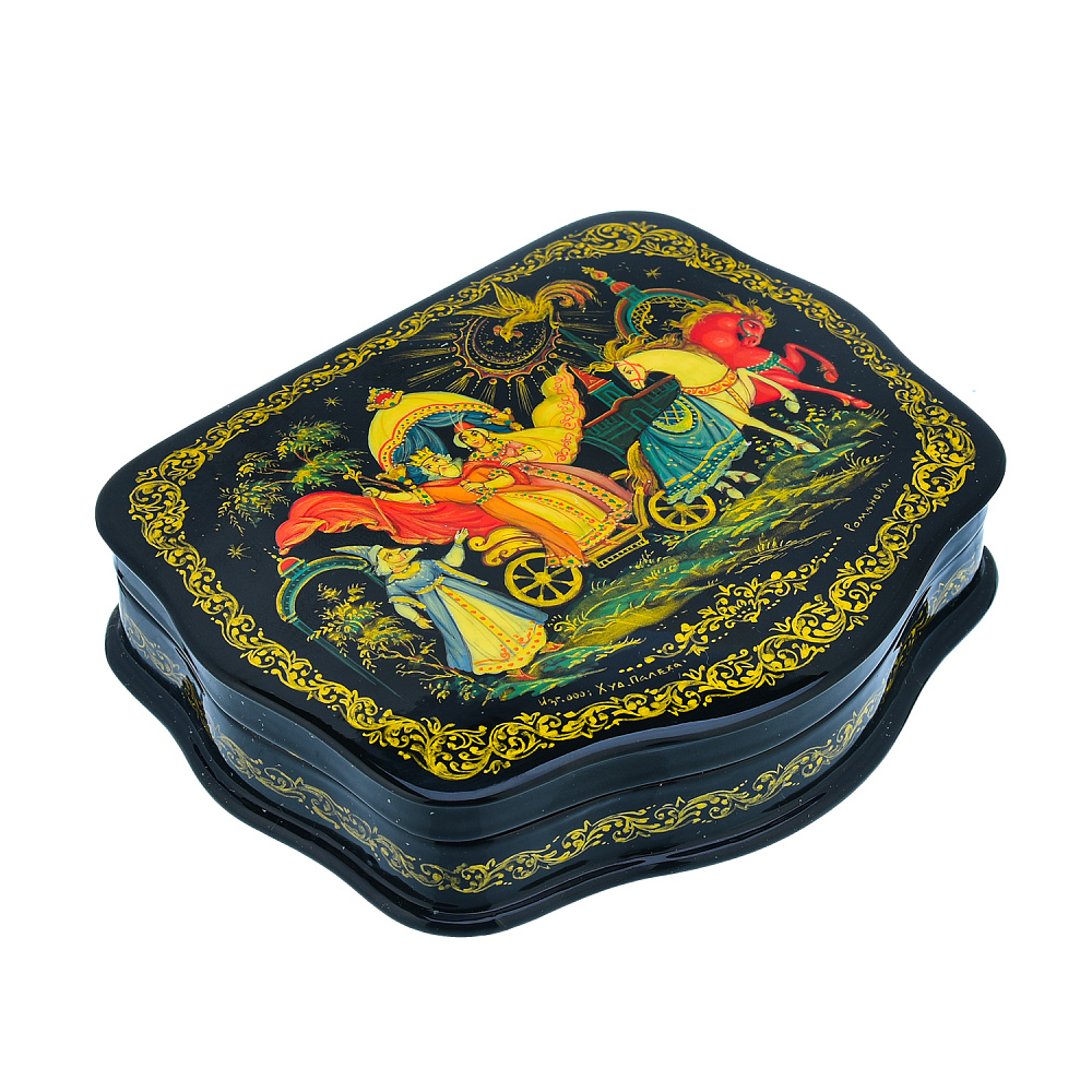 Шкатулка с художественной росписью «Золотой петушок» - интернет магазин Русь Велика я фото 1