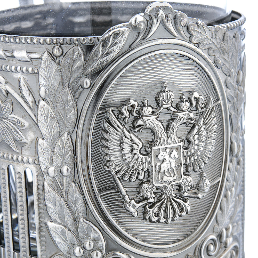 Подстаканник никелированный «Герб РФ» - интернет магазин Русь Велика я фото 1