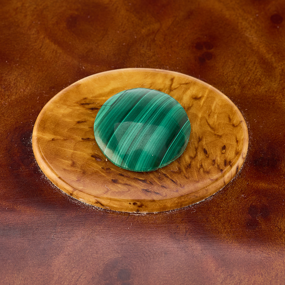 Ручка в шкатулке из карельской березы с малахитом - интернет магазин Русь Велика я фото 2