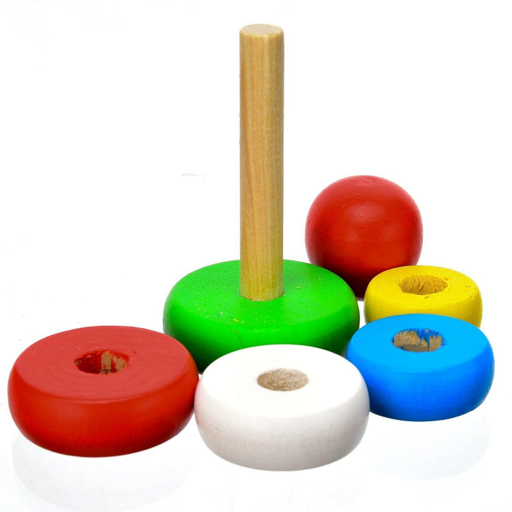 Деревянная игрушка «Пирамида» 6-ти местная - интернет магазин Русь Велика я фото 1