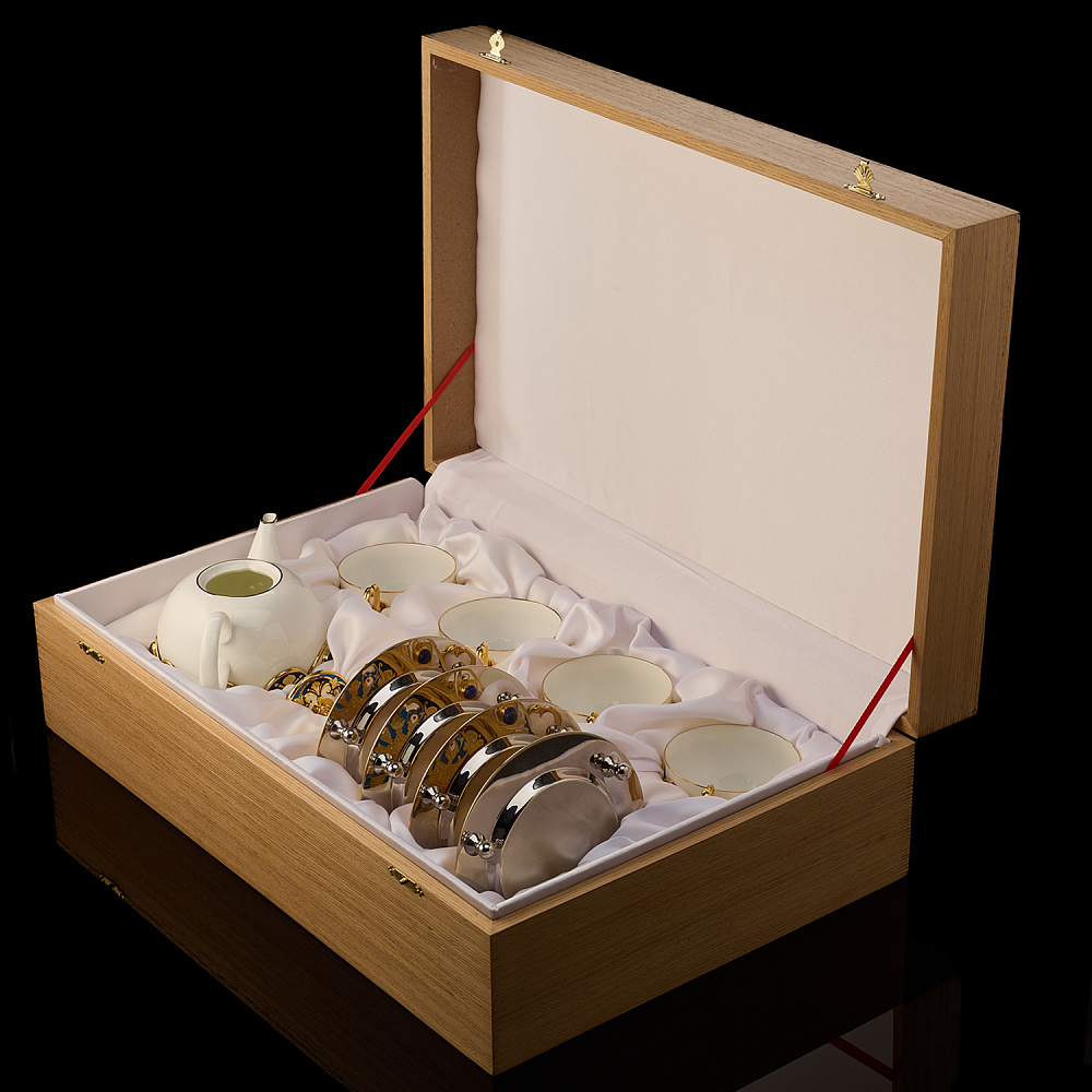 Самовар 3 л с сервизом на 4 персоны «Чаепитие». Златоуст - интернет магазин Русь Велика я фото 18