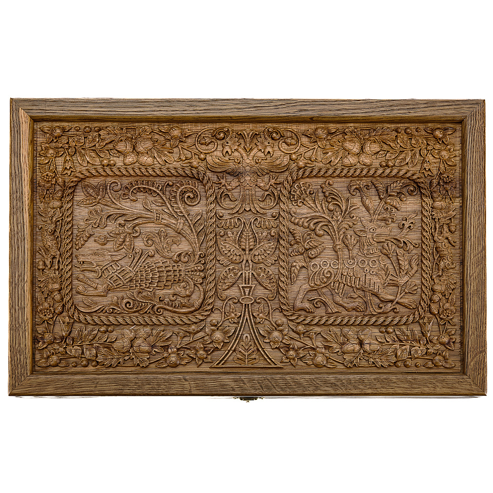 Резные деревянные нарды-шашки «Волк и песиглавец» - интернет магазин Русь Велика я фото 9