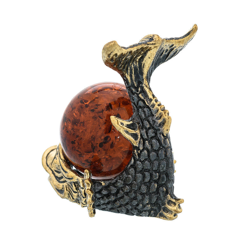 Статуэтка с янтарем «Карп с шаром» - интернет магазин Русь Велика я фото 4