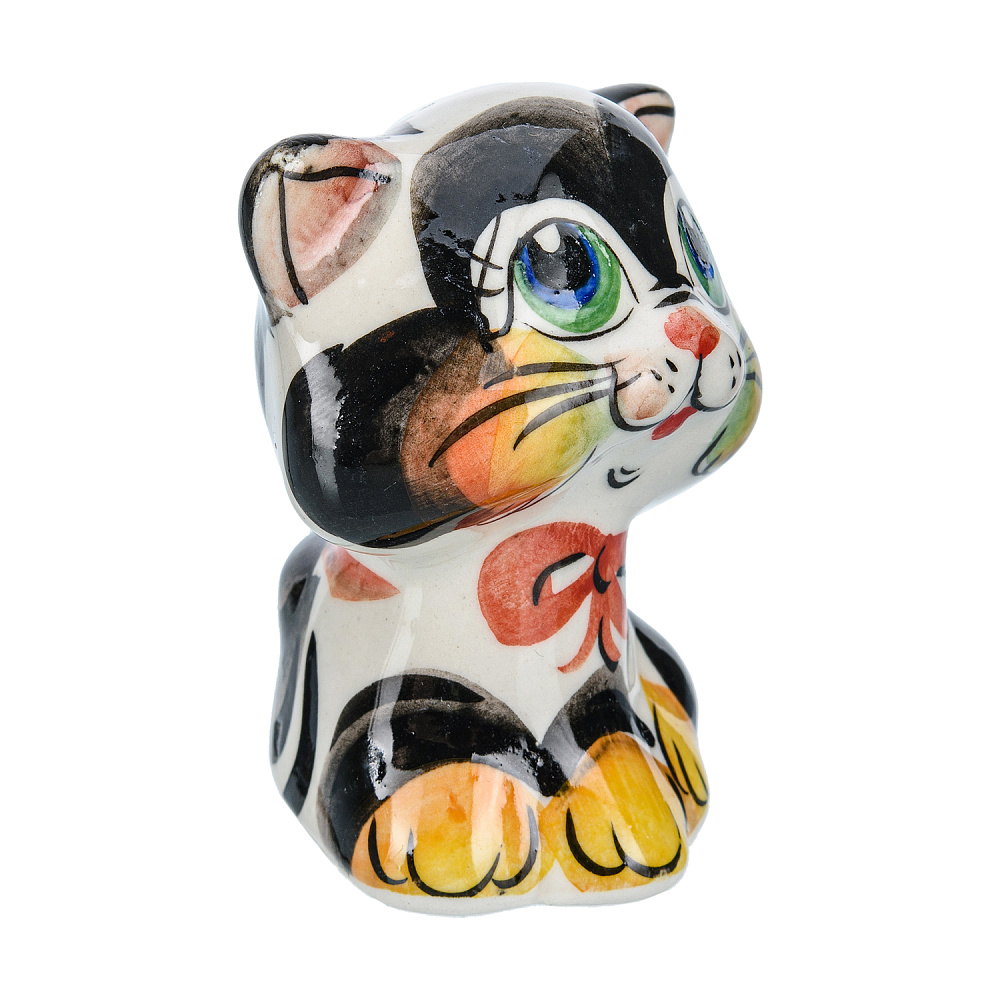 Статуэтка «Кот задумчивый». Гжель в цвете - интернет магазин Русь Велика я фото 1