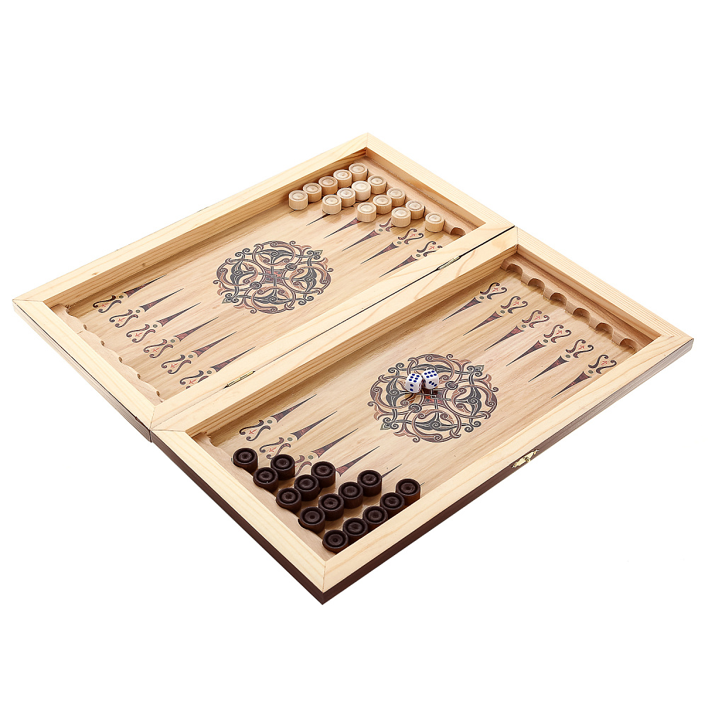 Деревянные нарды «Охотники на привале» 40х20 см - интернет магазин Русь Велика я фото 4