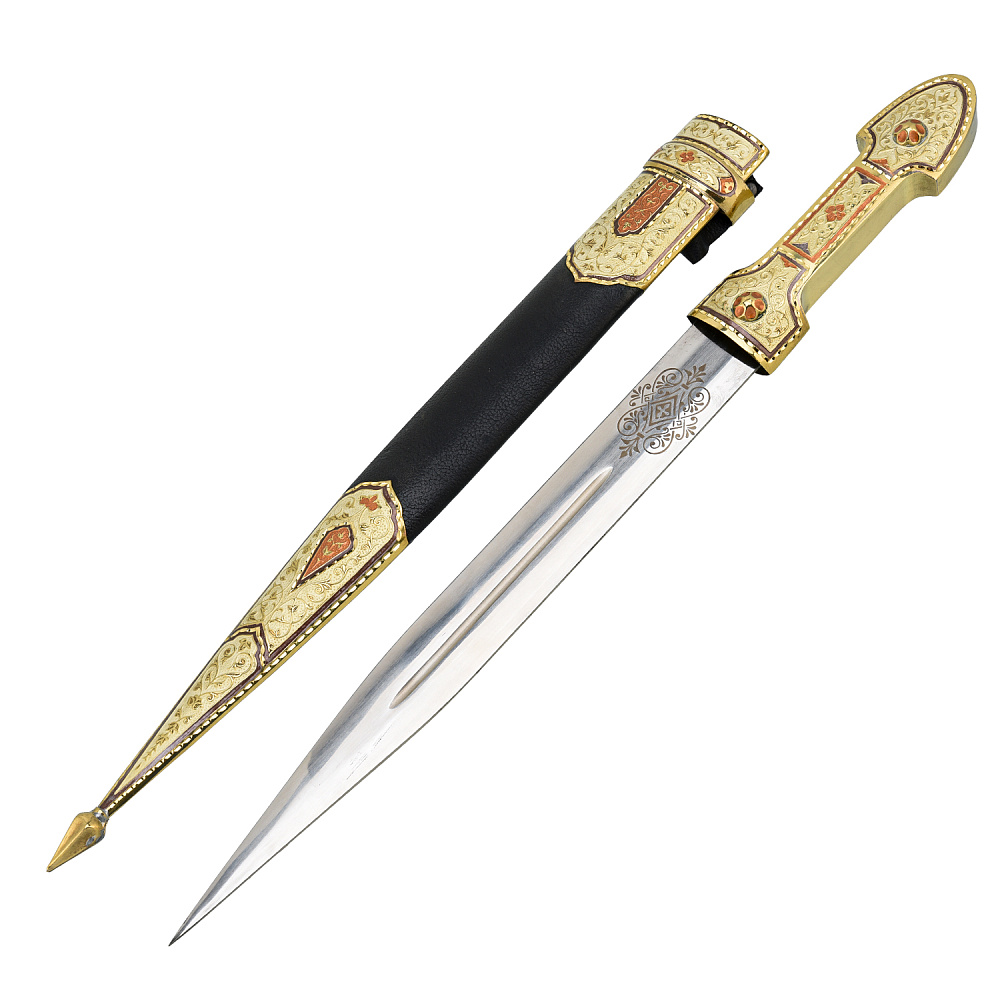 Подарочный набор с кинжалом и рожками для вина - интернет магазин Русь Велика я фото 3