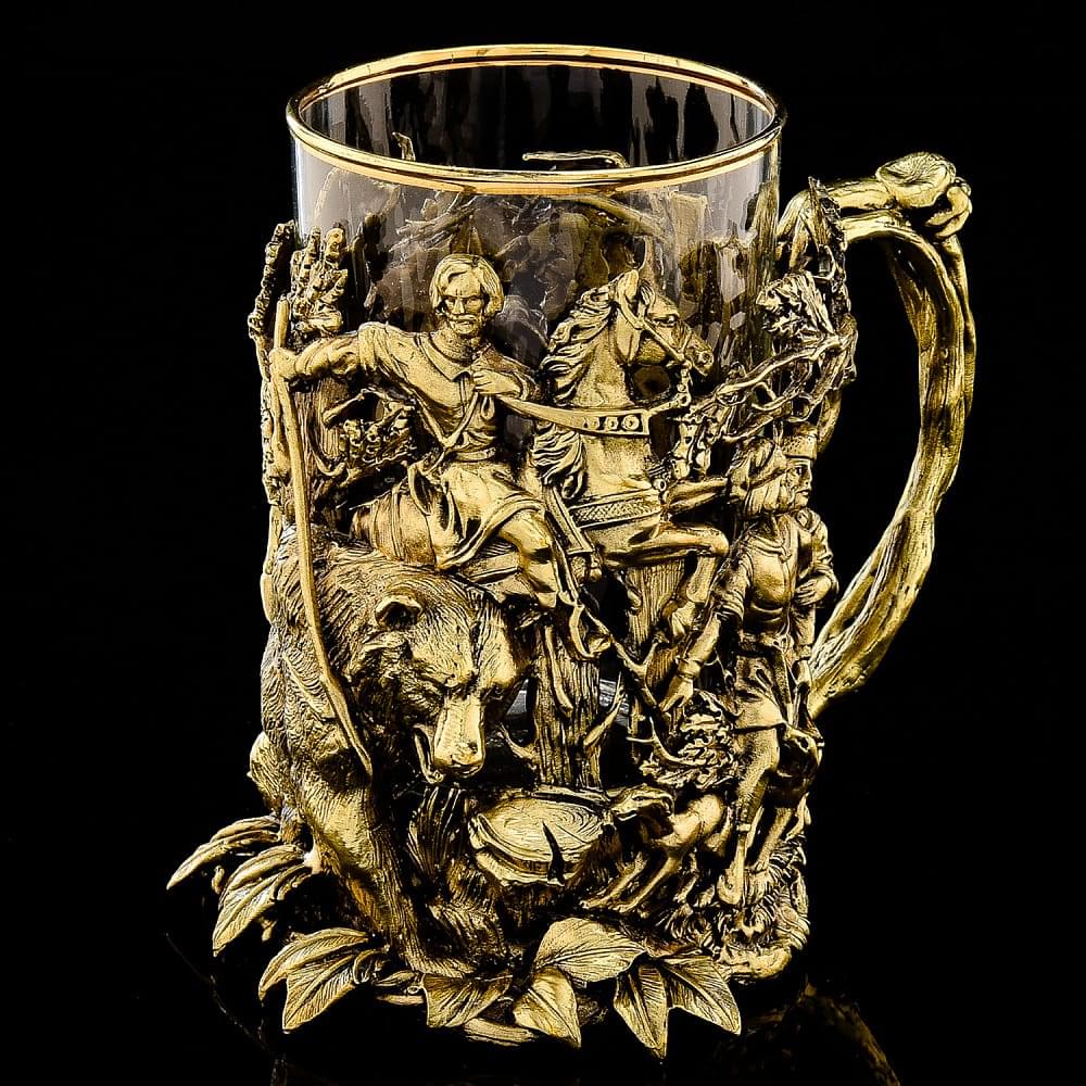 Подстаканник объемный «Охота на медведя» - интернет магазин Русь Велика я фото 2