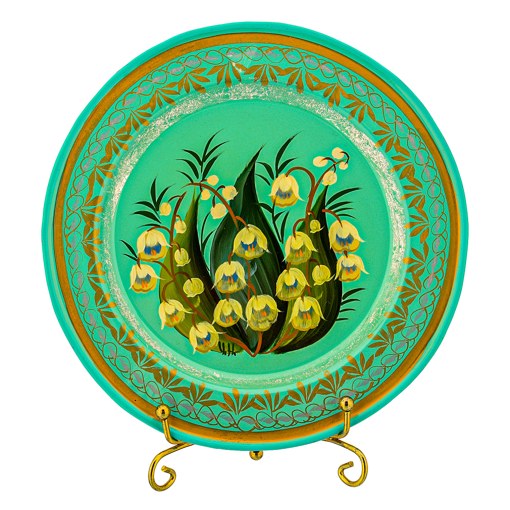 Поднос с авторской росписью 17х17 см - интернет магазин Русь Велика я 