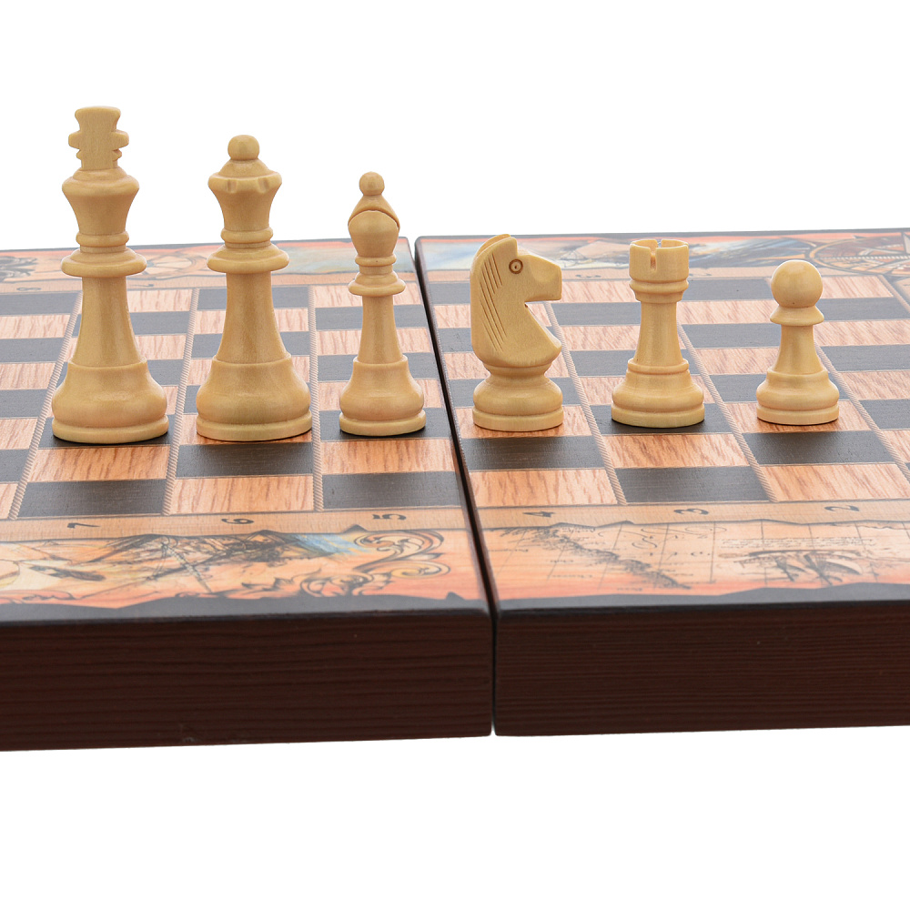 Шахматы-нарды-шашки деревянные «Морские» 50х25 см - интернет магазин Русь Велика я фото 7