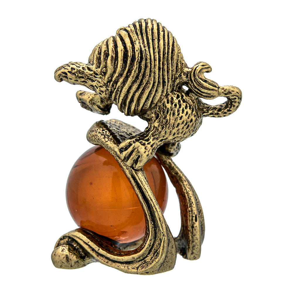 Статуэтка с янтарем «Лев» - интернет магазин Русь Велика я фото 2