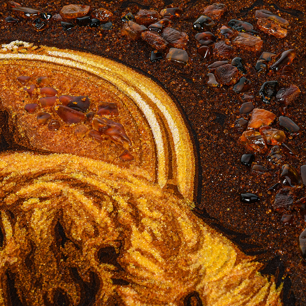 Картина янтарная «Верные друзья» 60х80 см - интернет магазин Русь Велика я фото 2